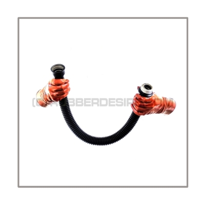 Gasmask-tube T50-D-MF highly flexible with length 50 cm = 20 inch and gasmask-connectorthreads male to female